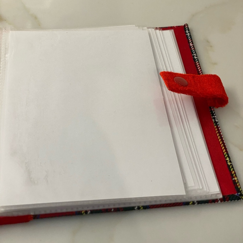 CHRISTMAS PLAID EMBROIDERED SET OF 5 MINI ALBUMS NEW - Picture 9 of 11